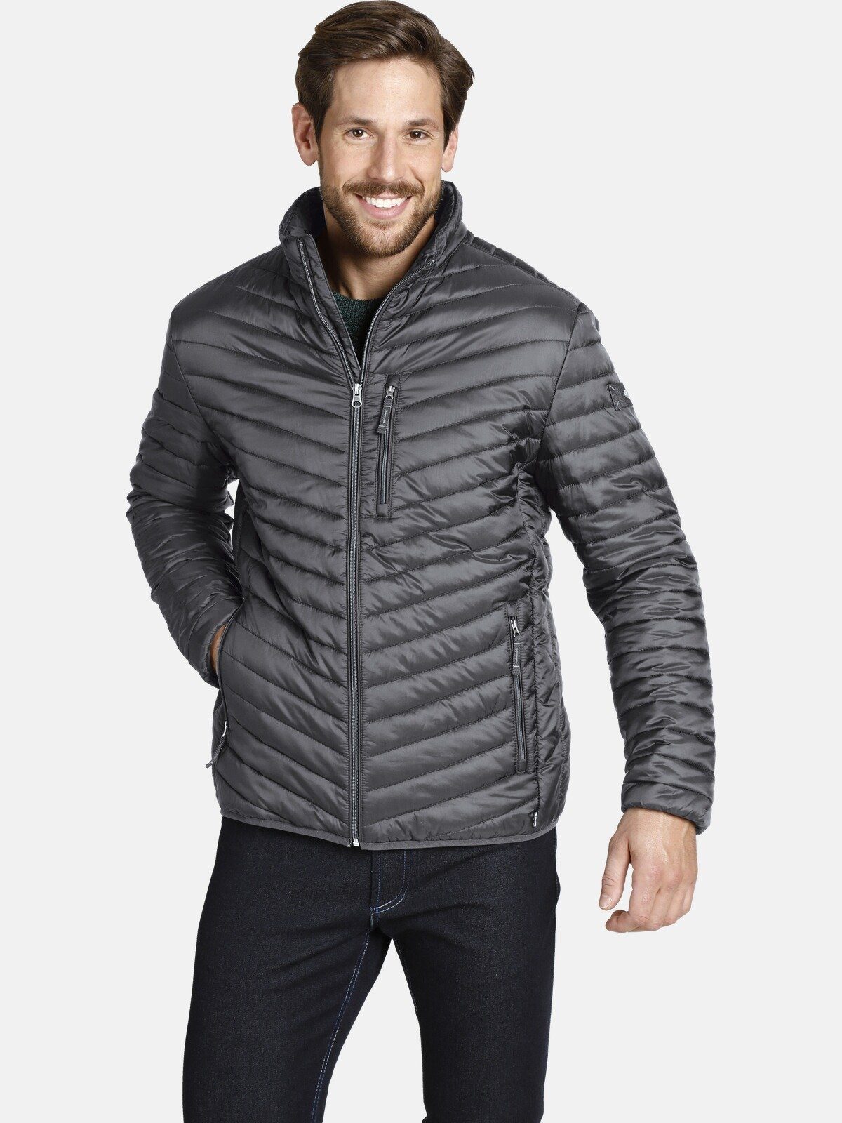 Jan Vanderstorm Outdoorjacke Material aus leichtem DANKRAD grau