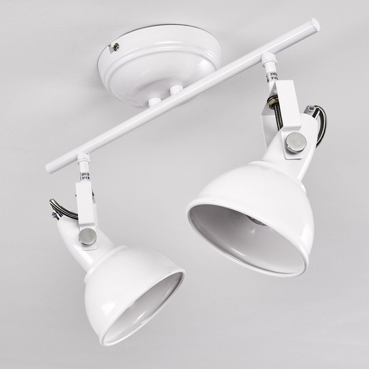 Strahlern, Leuchtmittel, Deckenleuchte Spot 2xE14, ohne »Arazane« hofstein in Metall mit Weiß, Retro/Vintage Design Deckenlampe verstellbaren aus im