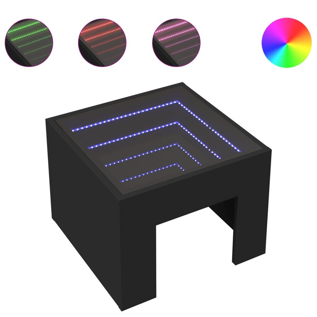 vidaXL Couchtisch Couchtisch mit Infinity-LED Schwarz günstig online kaufen