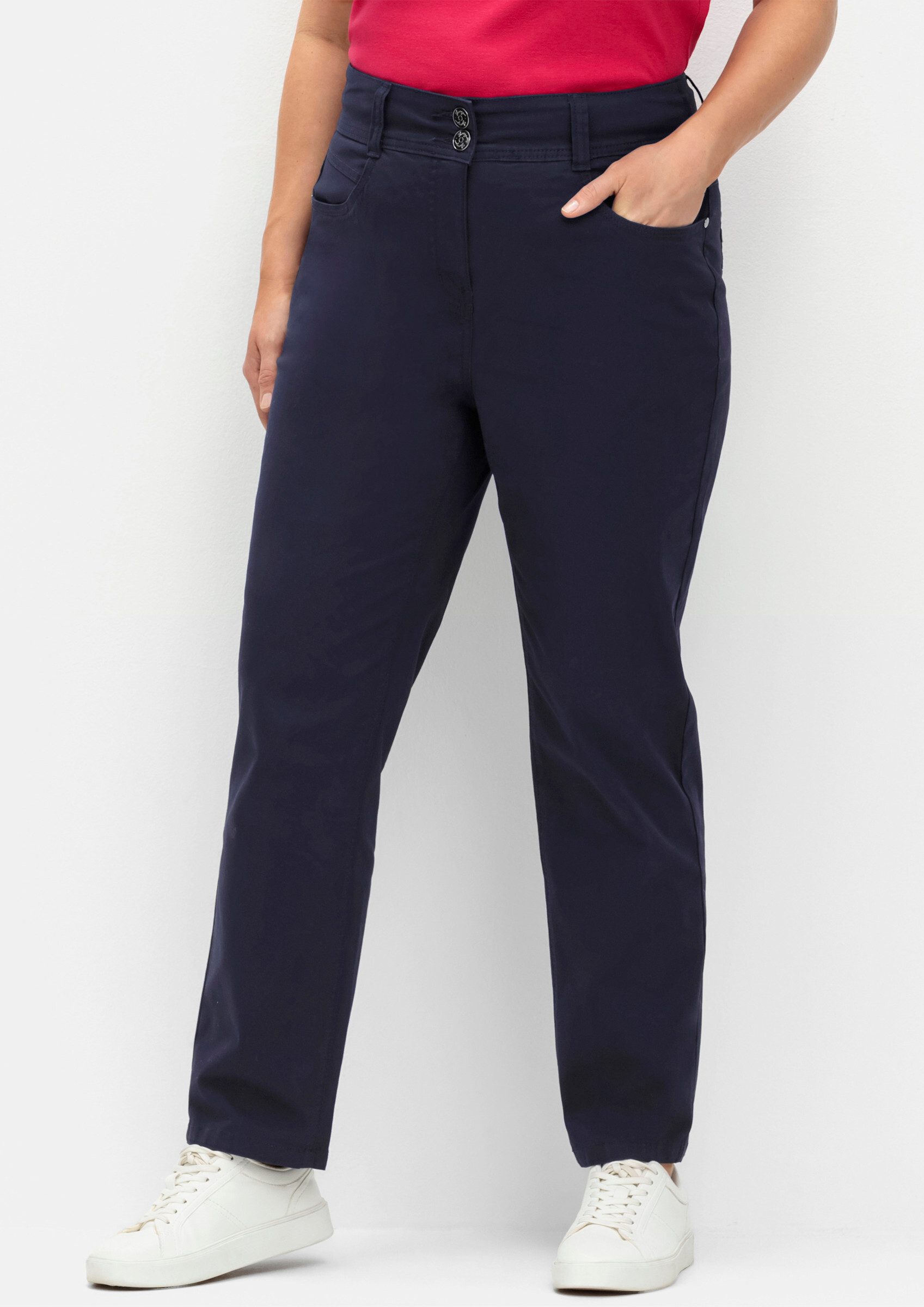 Sheego Jerseyhose Hose Innenbeinlänge ca. 77 günstig online kaufen