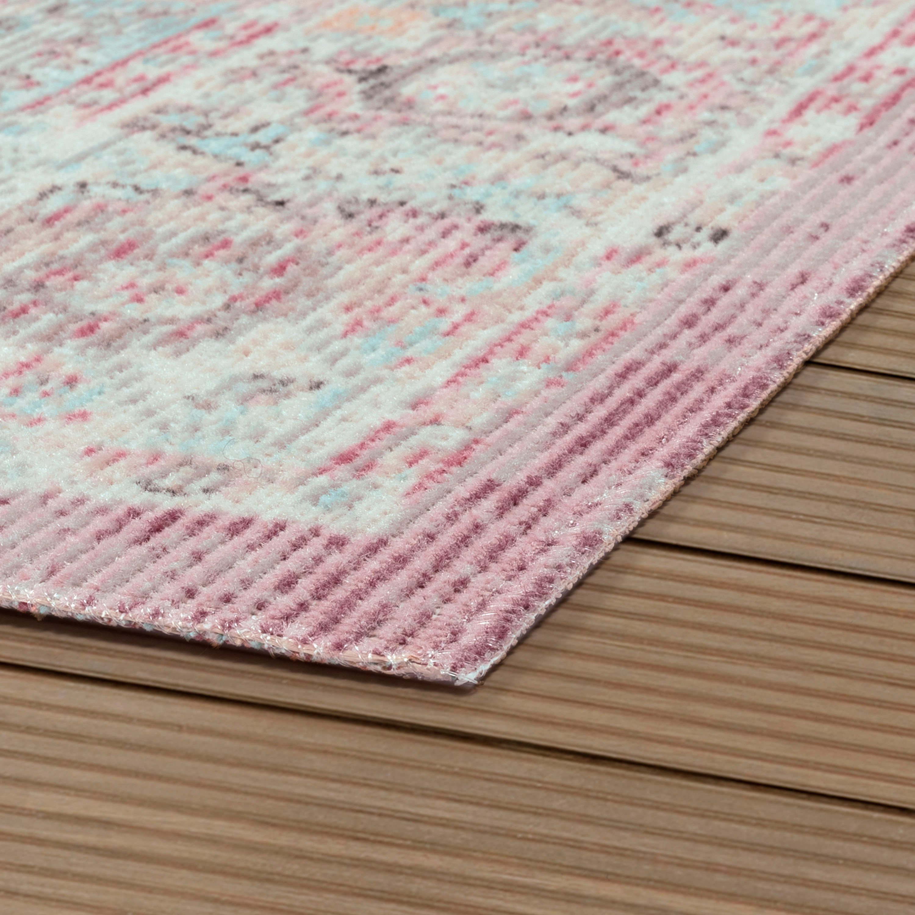 Teppich Torres 275, Home, mm, In- und Paco Höhe: Orient Used-Look, Optik, 8 geeignet moderne Outdoor rechteckig, pink Kurzflor