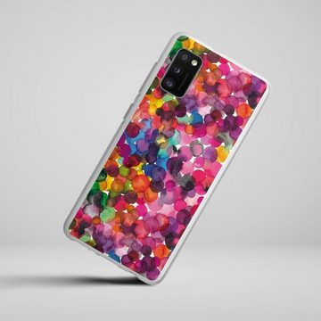 DeinDesign Handyhülle bunt Punkte Wasserfarbe Overlapped Watercolor Dots, Samsung Galaxy A41 Silikon Hülle Bumper Case Handy Schutzhülle