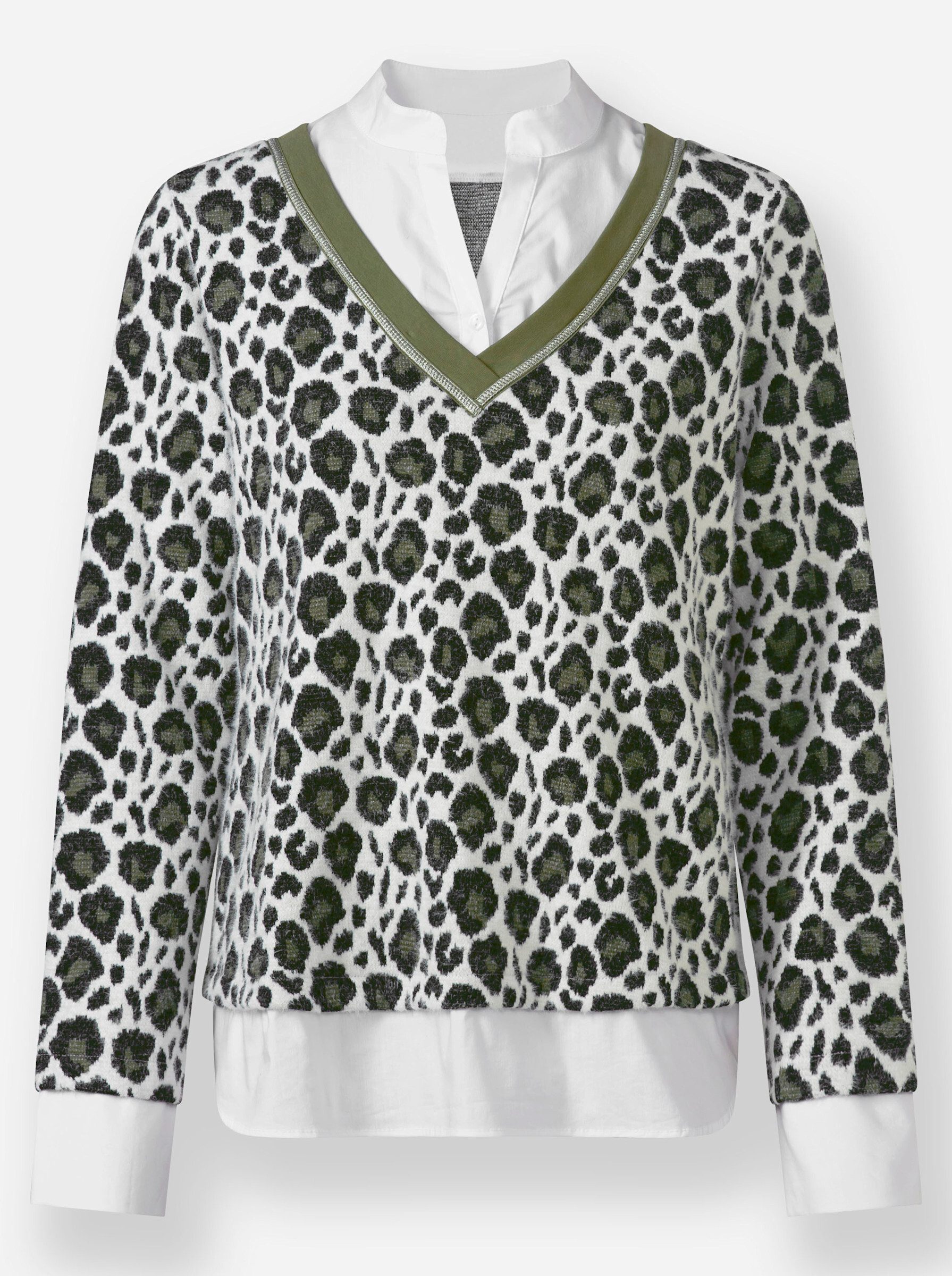 Strickpullover 2-in-1-Pullover Langarm Jacquard