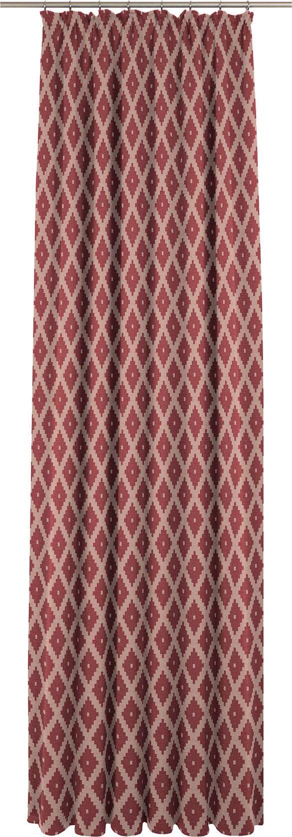 Maroccan Adam, St), (1 Shiraz, dunkelrot Kräuselband Vorhang Jacquard blickdicht,