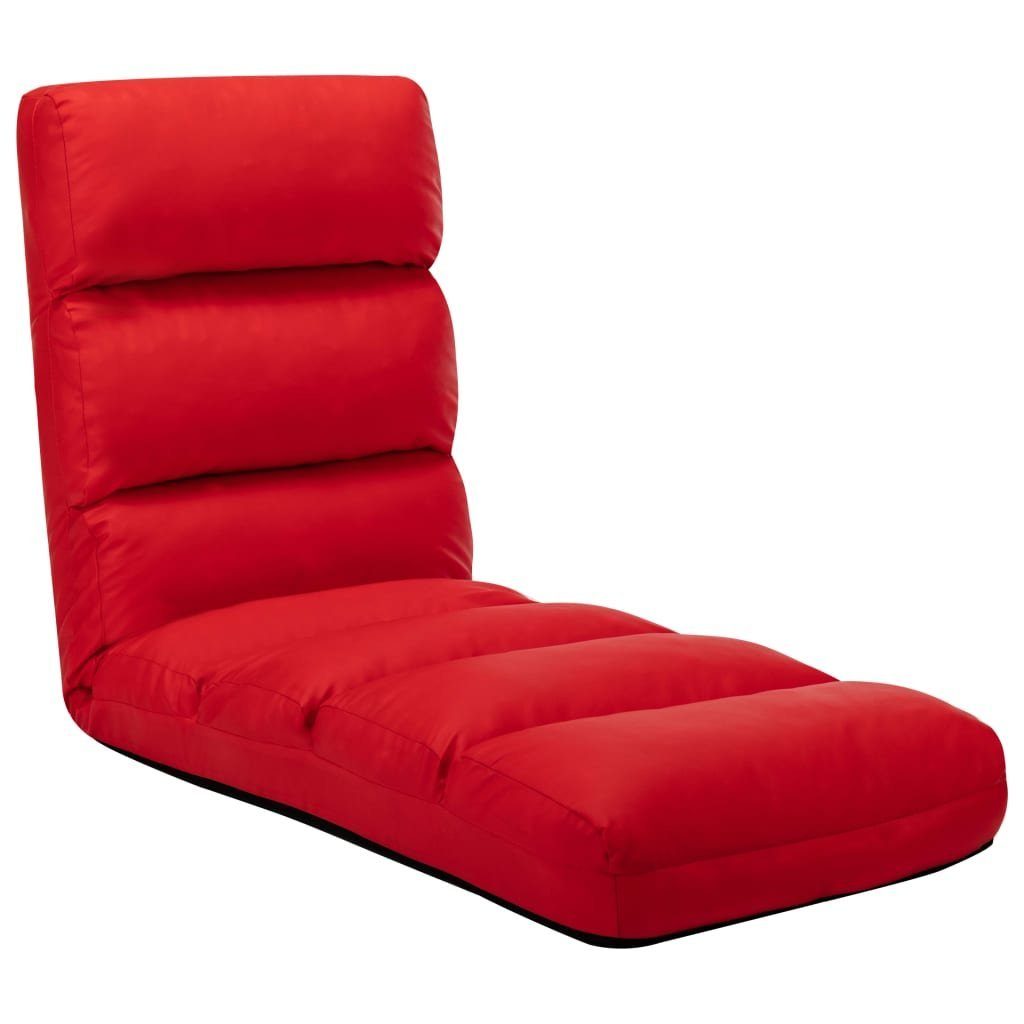 vidaXL Chaiselongue Bodenstuhl Faltbar Rot Kunstleder, 1 Teile