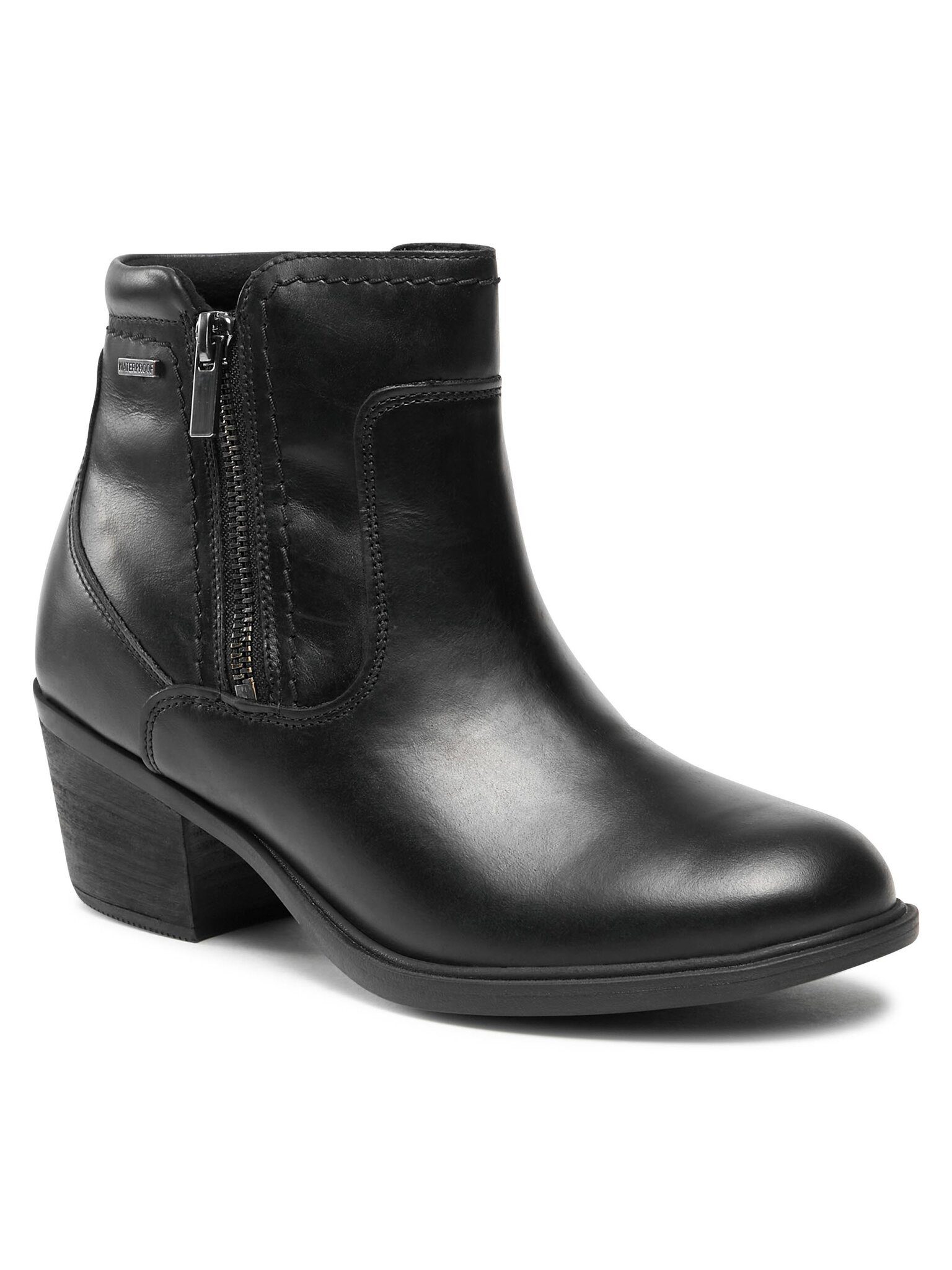 Clarks Stiefeletten Neva Zip Wp 261751994 Black Leather Stiefelette