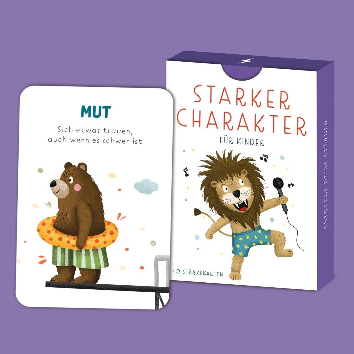 Rüsselfuchs Spiel Starker Charakter Stärkekarten für Kinder Charakterstärken Set, Starker Charakter – Stärkekarten für Kinder, handgezeichnete Karten, kindgerechte Impulse, Faltschachtel