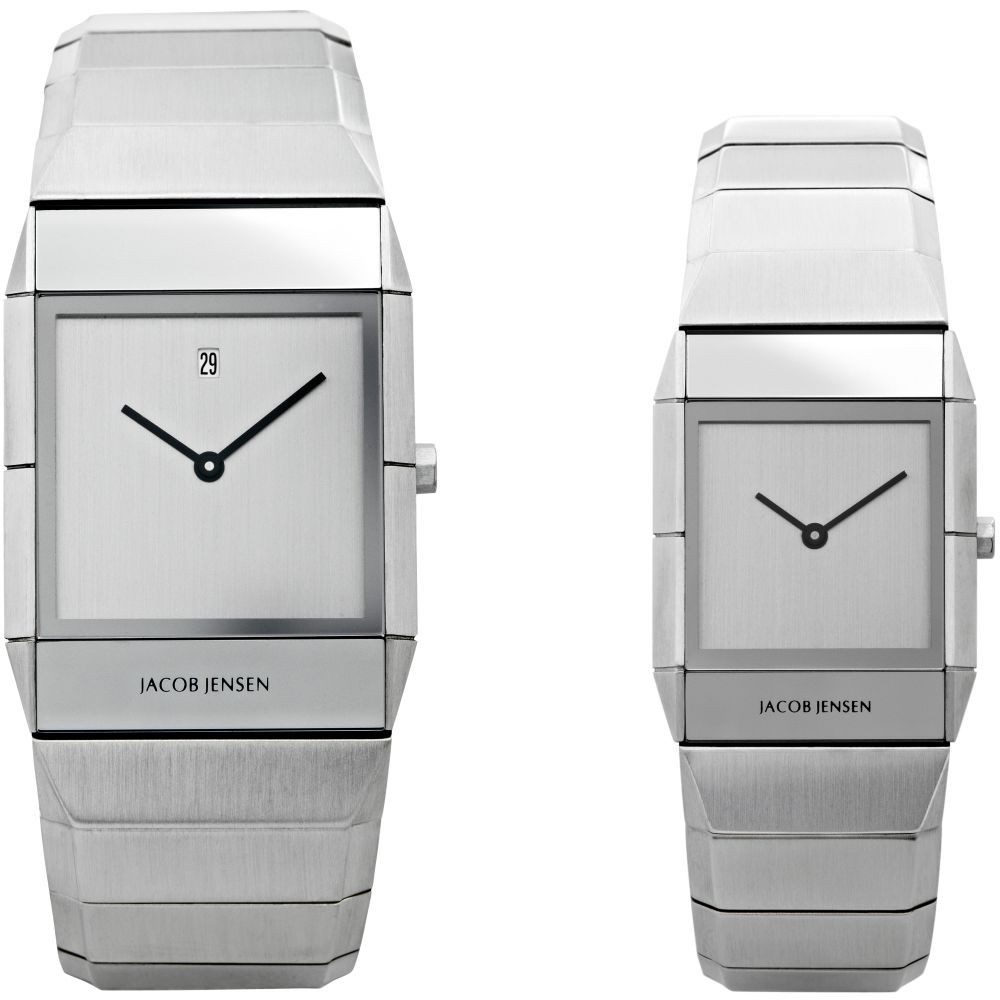 Jacob Jensen Quarzuhr JACOB JENSEN Herren Armbanduhr SAPPHIRE SERIES 552 silber B. 30 mm