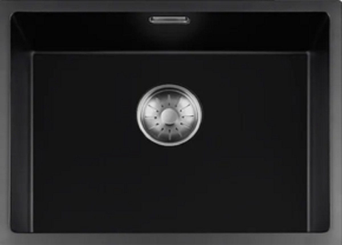 togo Küchenspüle 50BQ37-FU-Inox, rechteckig, 54/41 cm, Schwarze Quarz Spüle