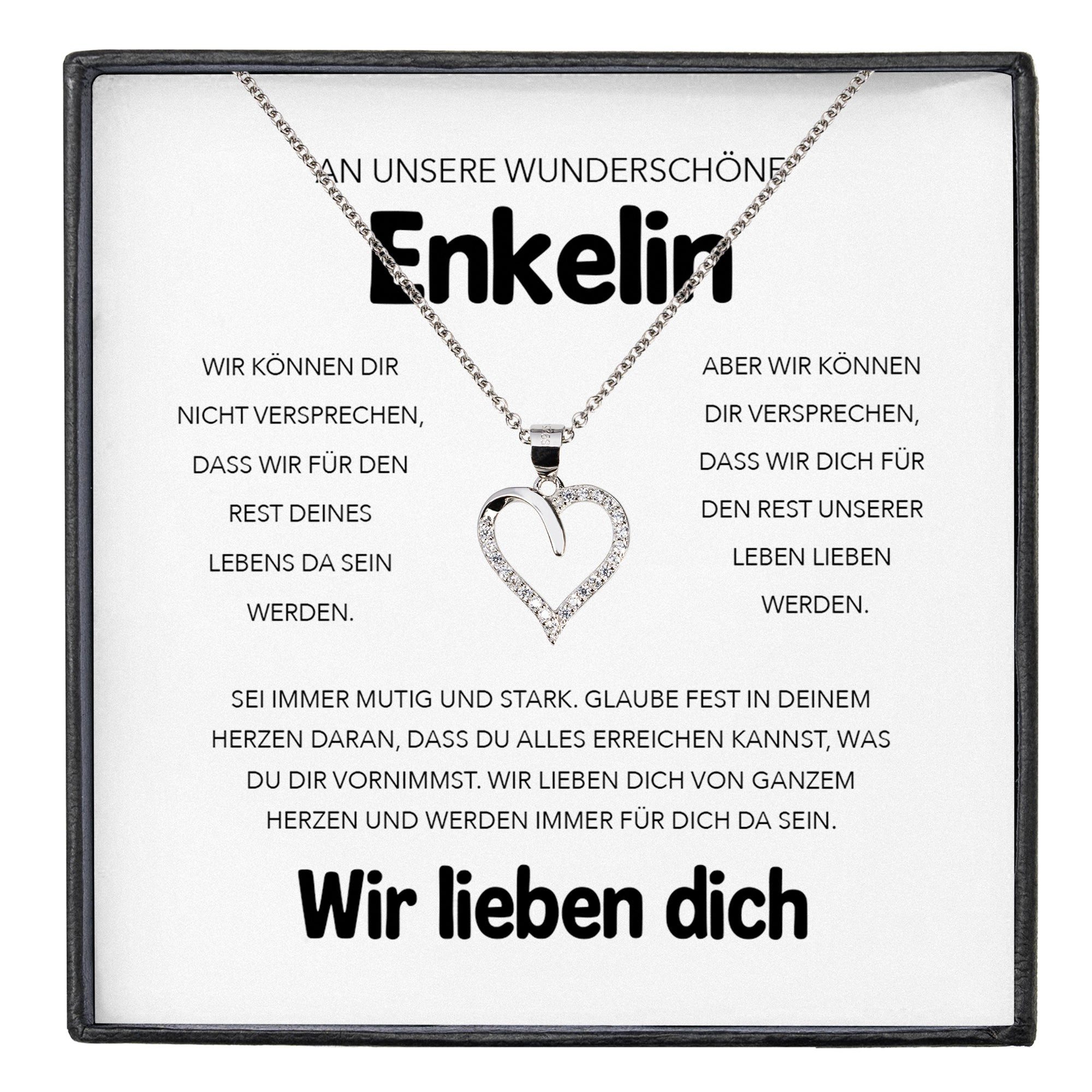 Schmuckset Unsere Enkelin Geschenk von Oma Opa Herz Halskette Mädchen Frauen