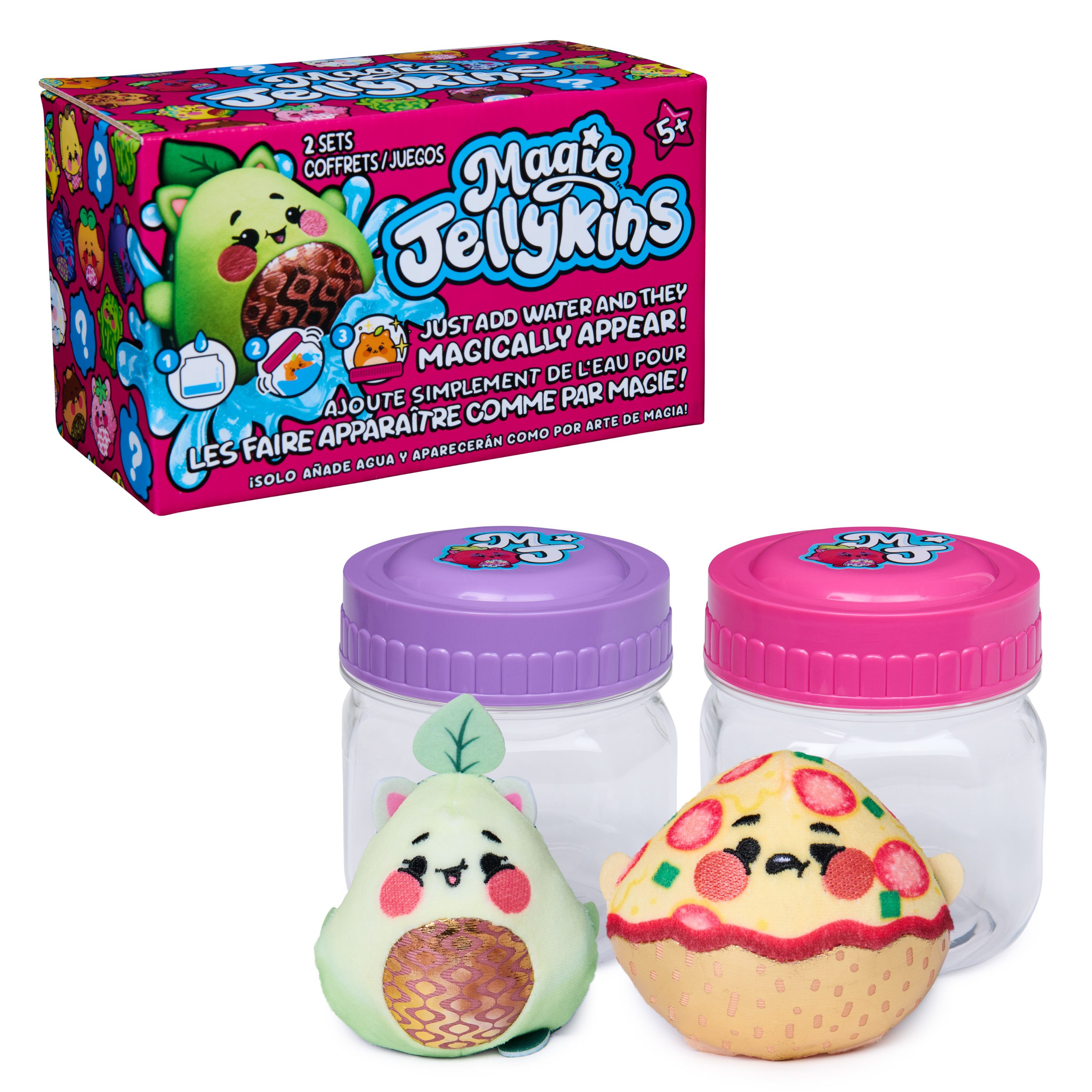 Spin Master Plüschfigur Magic Jellykins - Magische Sammelplüschfreunde (Set, 2-St), aus dem Glas, die im Wasser erscheinen - Variante nicht wählbar