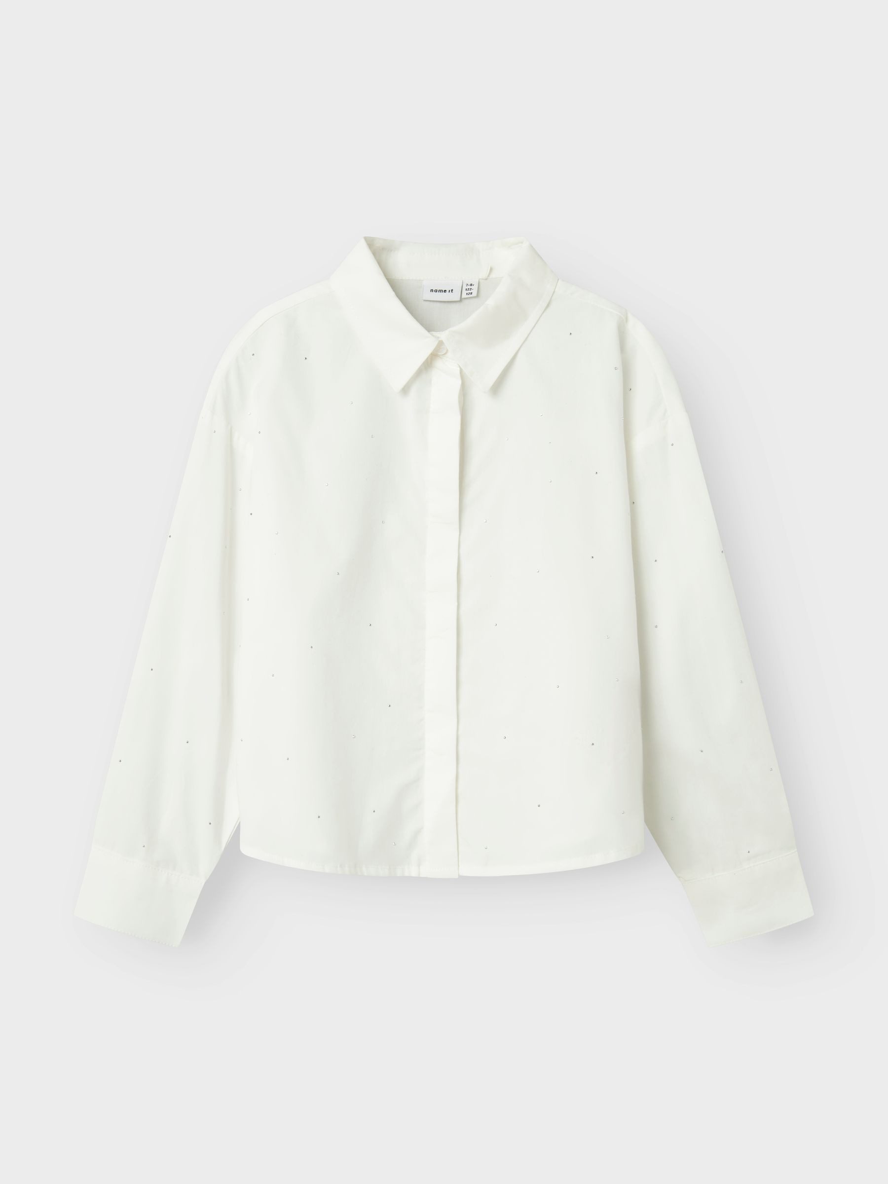 Langarmshirt Popeline locker kurz Hemdkragen