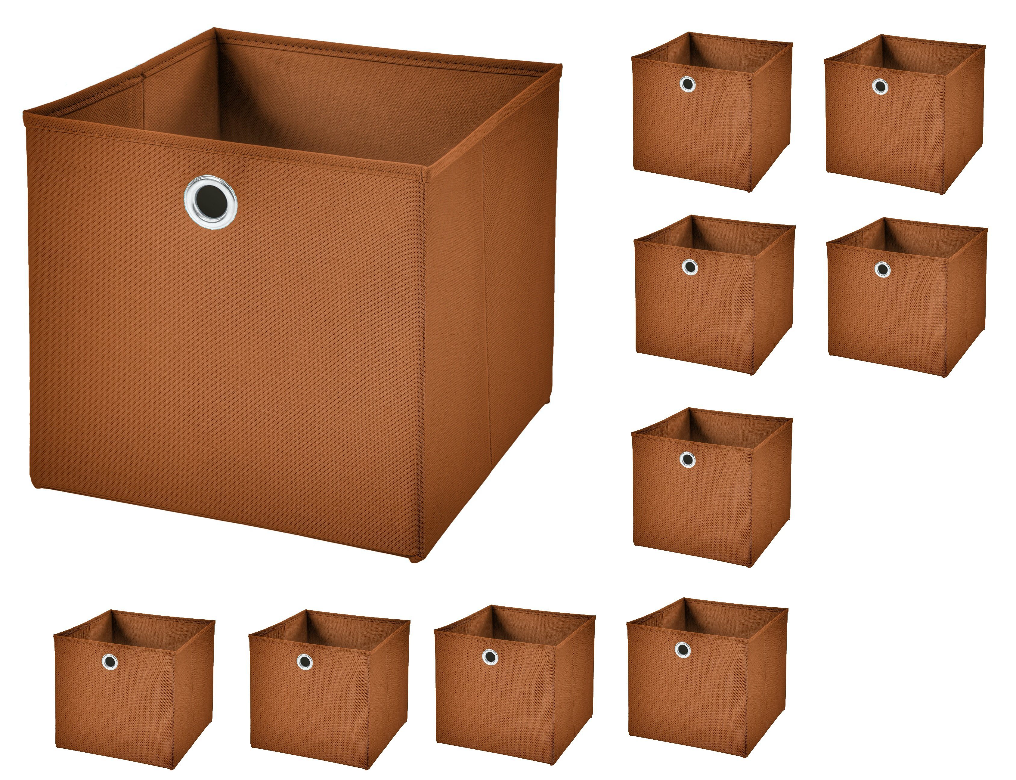StickandShine Aufbewahrungsbox 10er SET 33 x 33 x 33 cm ohne Deckel – perfekt für KALLAX - 19 Farben