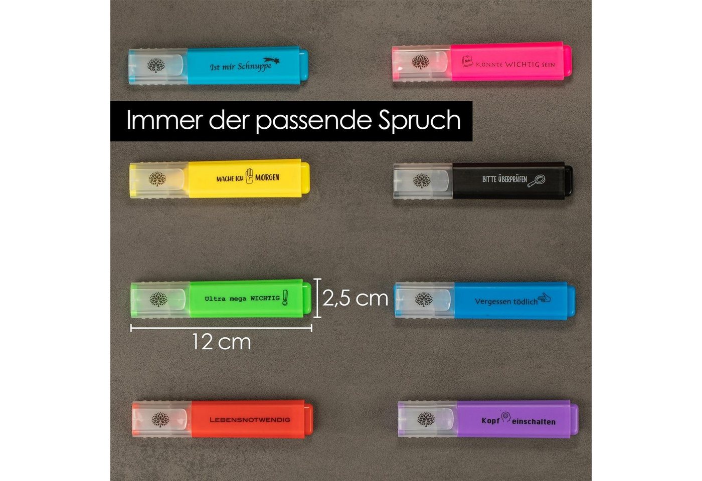 Thumbnail - OfficeTree Marker OfficeTree Textmarker mit Spruch nett 8 Stück, (Set 8-tlg), Textmarker mit Sprüchen als Lustige Büroar...
