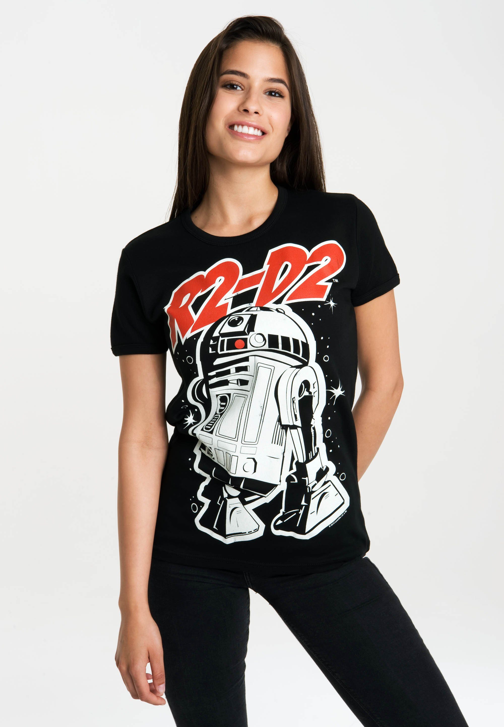 R2-D2 LOGOSHIRT Originaldesign mit T-Shirt lizenziertem