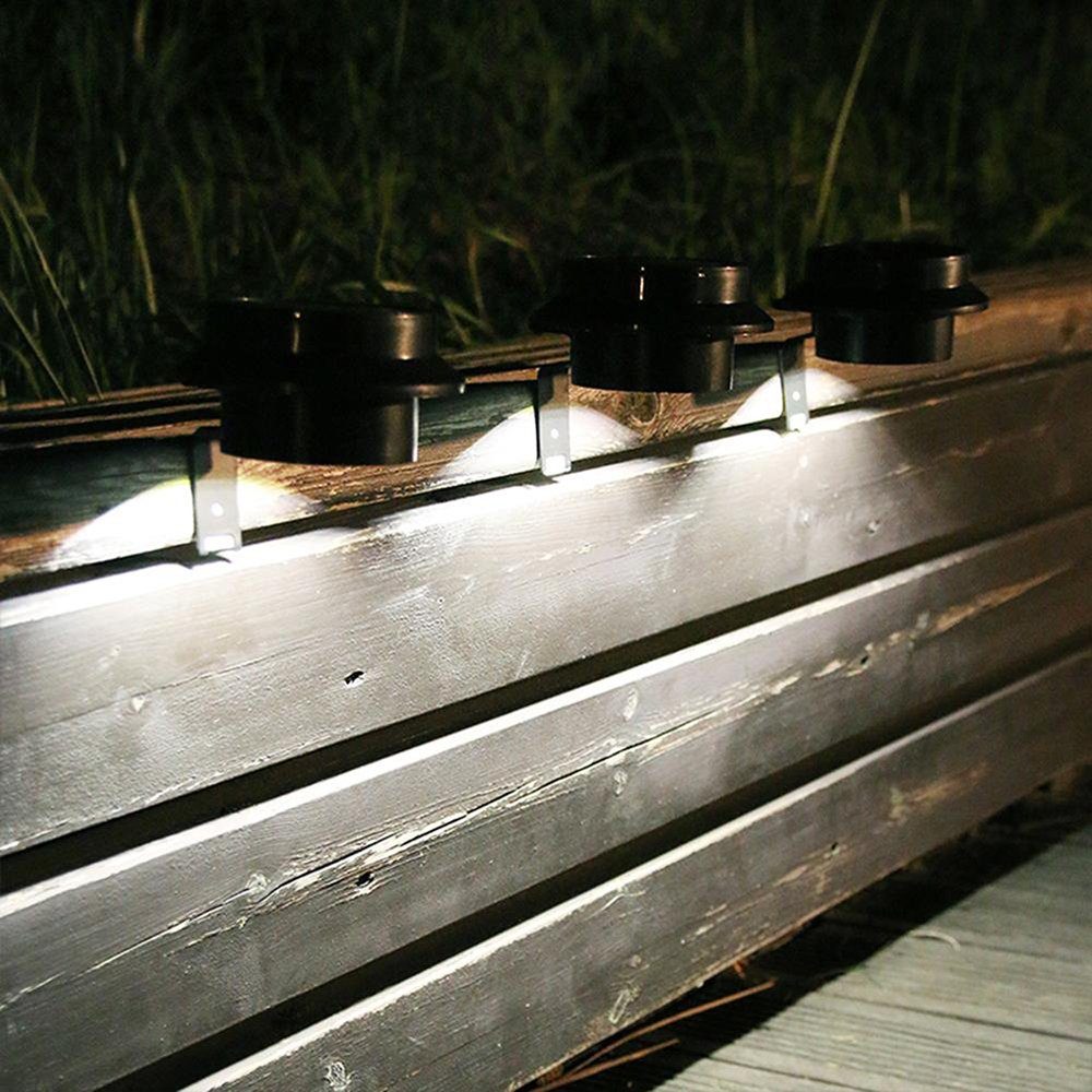 LETGOSPT Dachrinnenleuchten 3er Solarleuchten Kaltweiß, Aussen Terrasse Wegeleuchten, fest Dachrinnen Zaun LED Straße Garten LED Für Dekor Zaunlicht, integriert, Garten