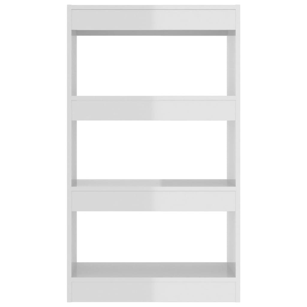 furnicato Holzwerkstoff Bücherregal Bücherregal/Raumteiler Hochglanz-Weiß 60x30x103cm