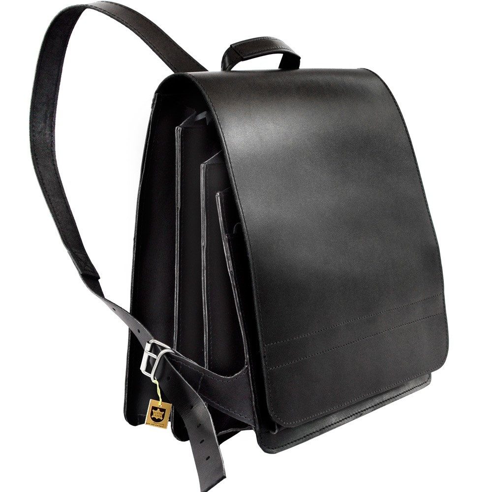 Jahn-Tasche Schulrucksack Großer Lederrucksack, Lehrer-Rucksack XL Leder Schwarz Jahn-Tasche 670 – Bild 3 von 5