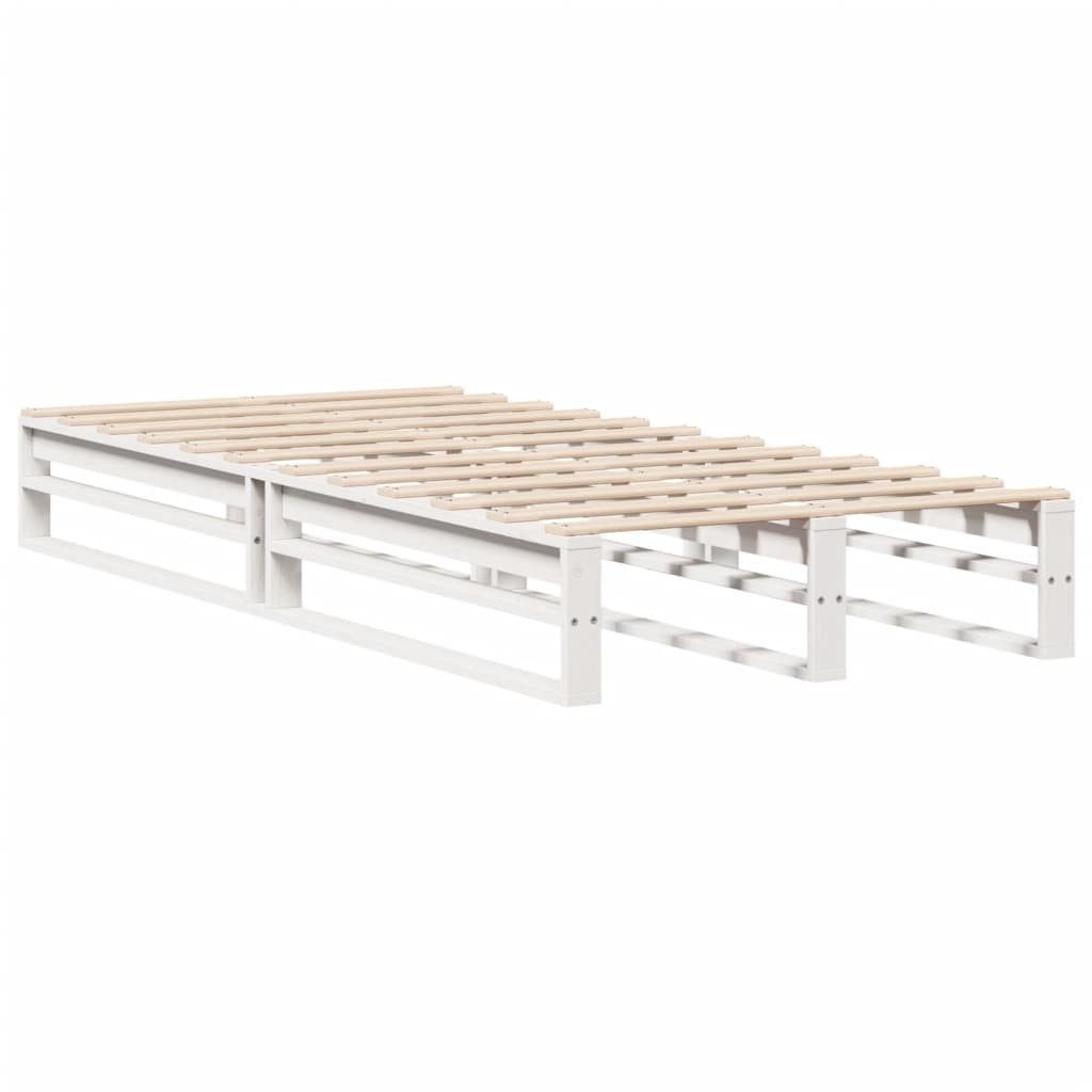 vidaXL Bett Massivholzbett ohne Matratze Weiß 75x190 cm Kiefernholz günstig online kaufen