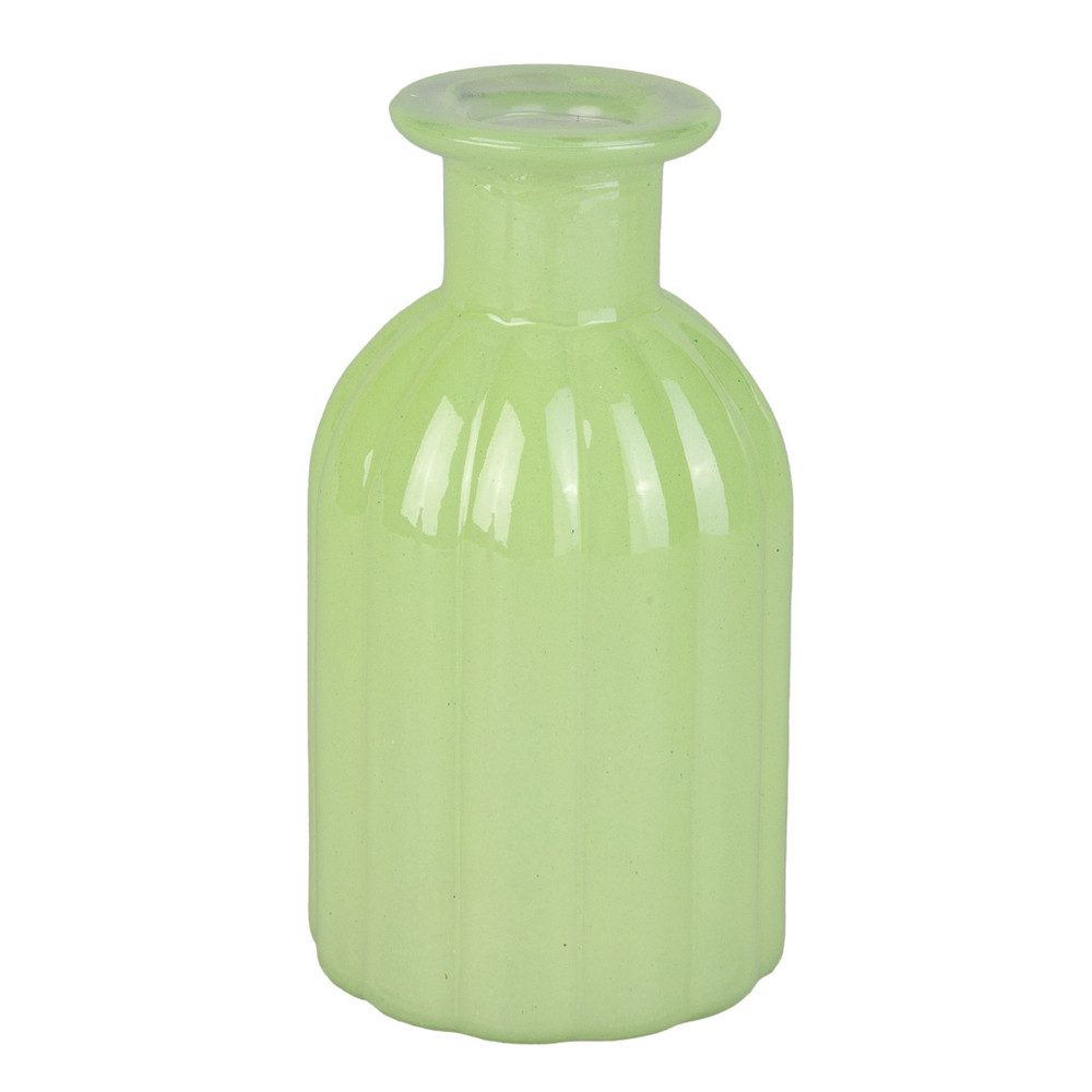 Dekovase Vase in Flaschenform - mit Längsrillen - ca. 7,5 x 14 cm - 1 Stück