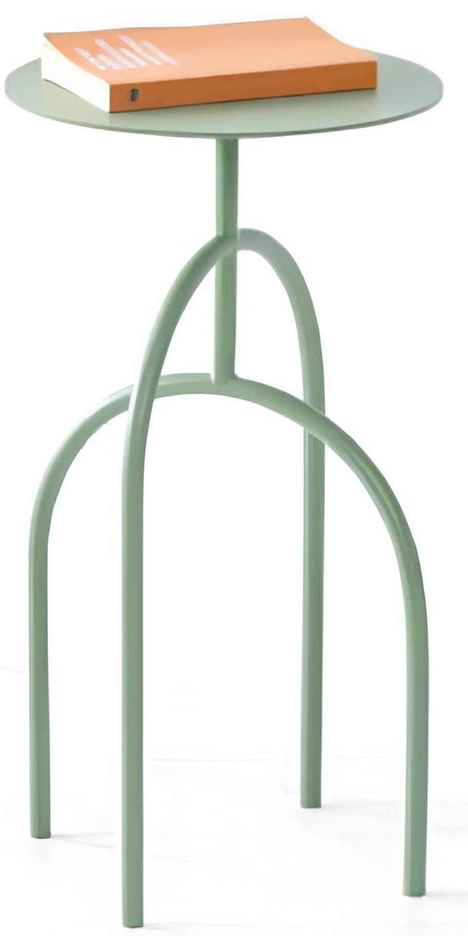 Xlmoebel Beistelltisch XLMOEBEL Beistelltisch aus Metall in Grün mit runder Platte, Made in Europa