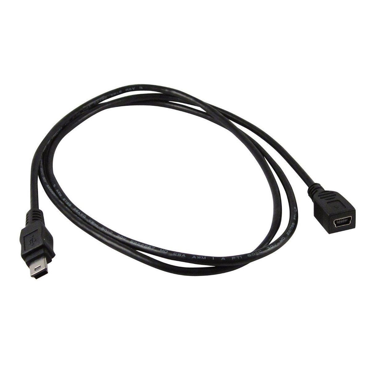 Transmedia USB 2.0 Mini B Verlängerung (USB Mini Stecker 5polig auf USB Mini B USB-Kabel