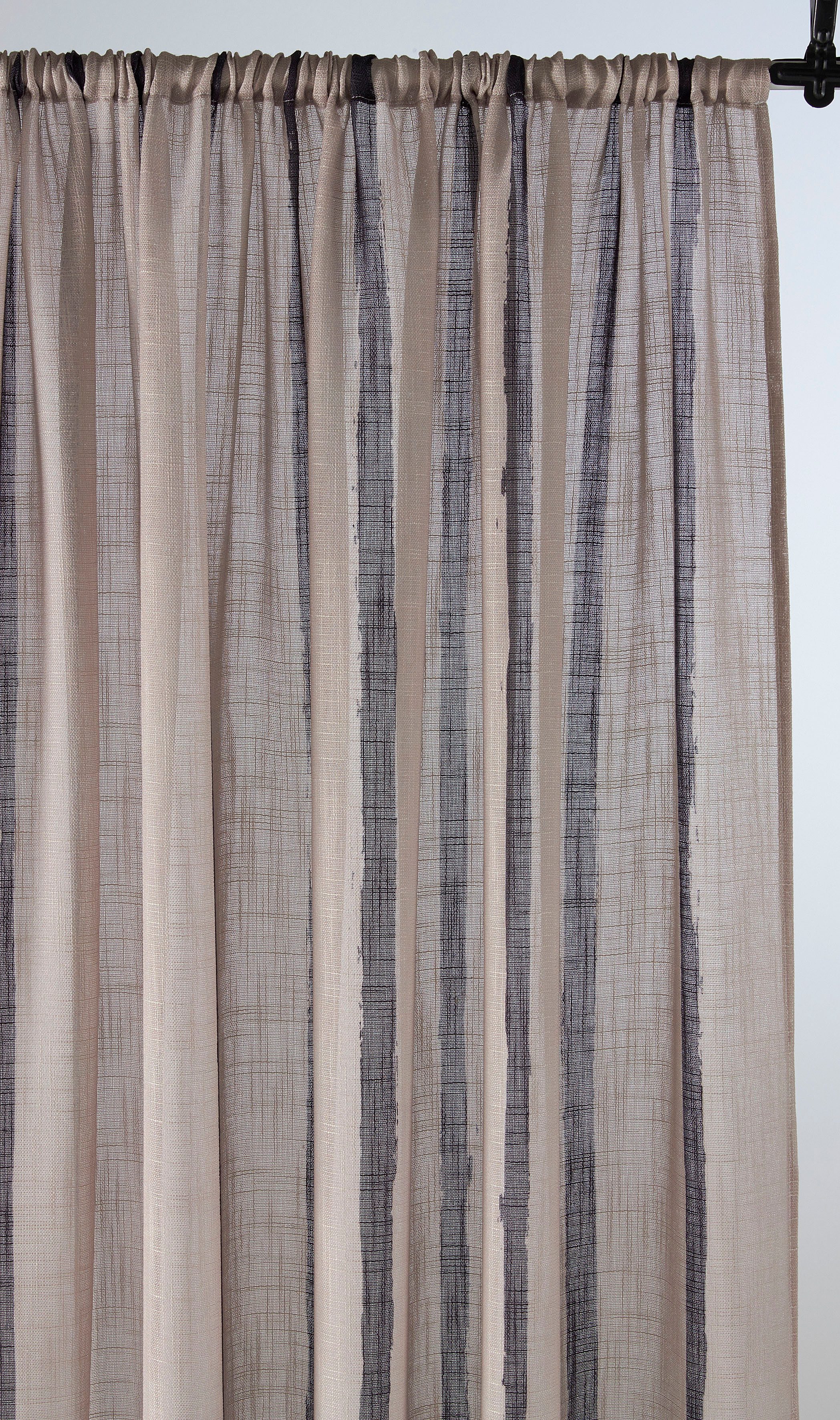 LeGer Home by Lena Gercke Gardine Zayla (1 St), Stangendurchzug, halbtransparent, Leinenoptik, Längsstreifen, Stangendurchzug, leichtes Material – Bild 3 von 5
