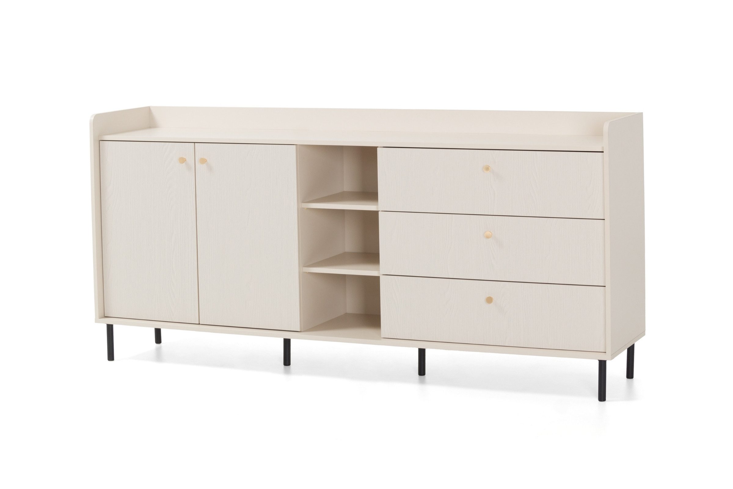 Deine Möbel 24 Kommode GEORGIA 04 Sideboard 193,5 / 91 / 42 cm (B/H/T) (Set, 3 St., Wohnzimmer Schlafzimmer), GEORGIA-Kollektion Beige Sandbeige