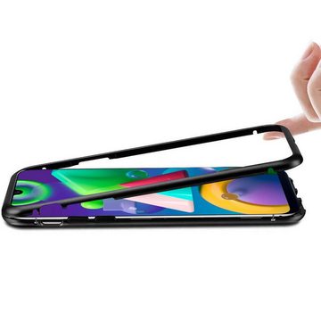 CoolGadget Handyhülle Metall Magnet Handy Case für Samsung Galaxy M11 6,4 Zoll, Hülle Outdoor Schutz Cover Rückseite Glas für Samsung M11