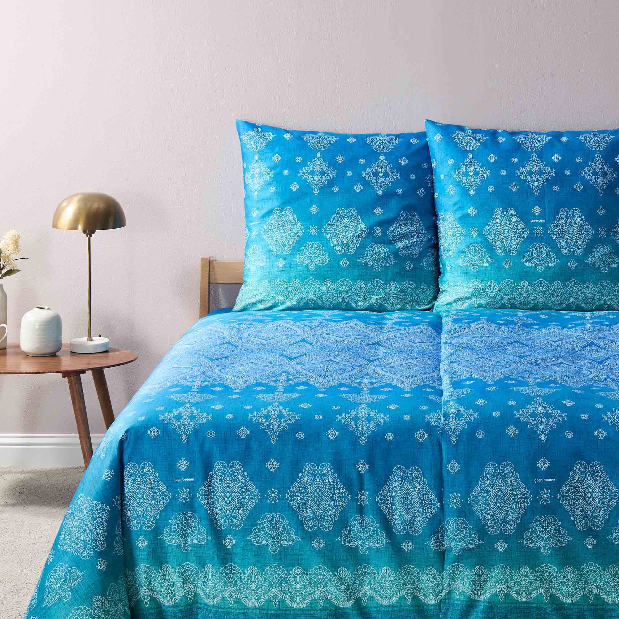 Bassetti Bettwäsche Bassetti Satin Bettwäsche KERALA, B1 Blau, Baumwolle, 2 günstig online kaufen