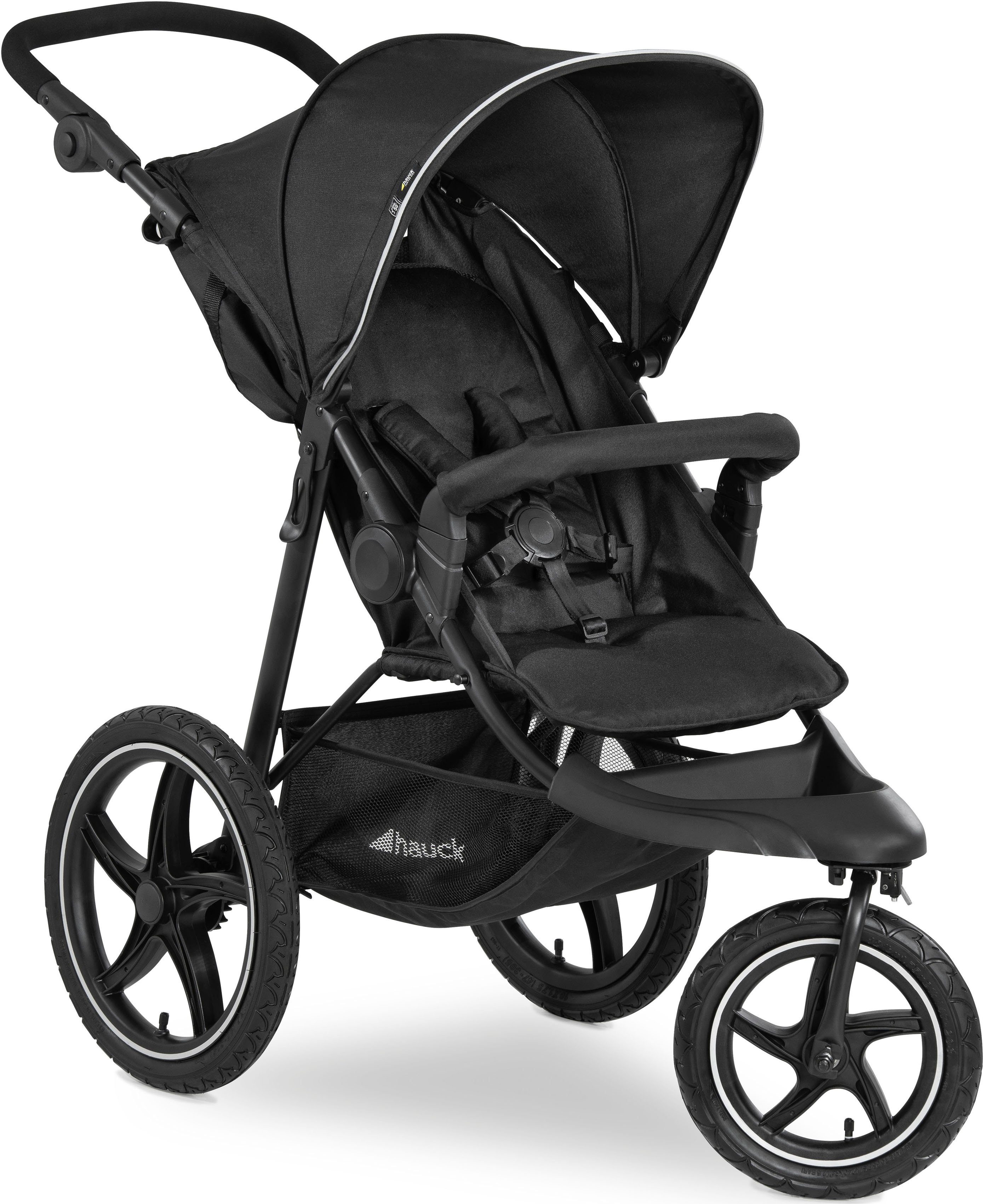 Hauck Dreirad-Kinderwagen Runner 2, black, Kinderwagen, Jogger mit schwenk- und feststellbarem Vorderrad | Dreirad-Kinderwagen