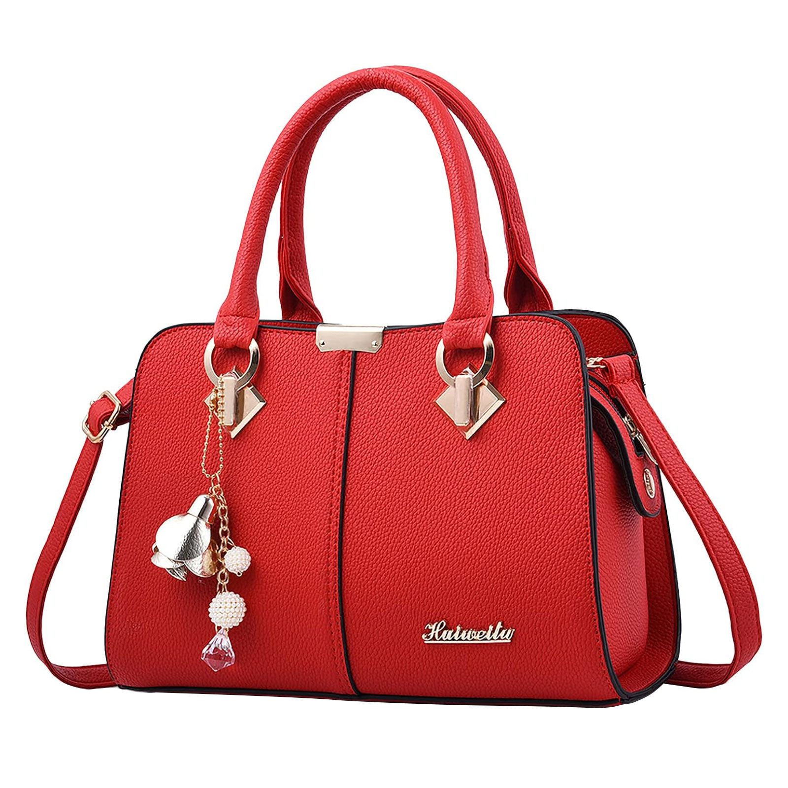 OKWISH Henkeltasche Damen Handtasche Umhängetasche Frauen Schulterbeute Freizeittasche (Arbeitstasche Messenger-Tasche Top Griff mit Schultergurt, 1-tlg., Bürotasche, 28x19x13 cm, Unitasche, Kunstleder), für Frau Frauen Jungen Arbeit Business Schule Büro usw