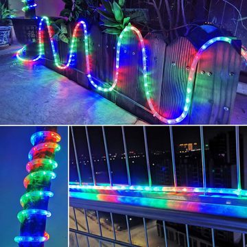 Clanmacy Lichterkette 10-50M lichtschlauch mit LEDs Beleuchtung RGB Party Garten Außen Deko Weihnachtsdeko, Wasserdicht