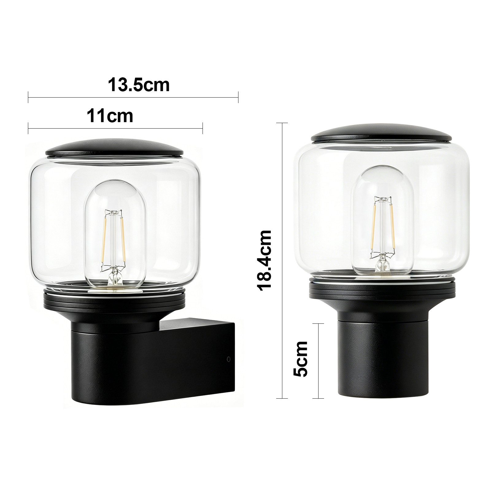 Nettlife Außen-Wandleuchte LED/E27 schwarz balkon landhaus Außen Wandlampe, ohne Leuchtmittel, für Hauswand Terrasse Balkon Eingangsbereich energiesparend langlebig