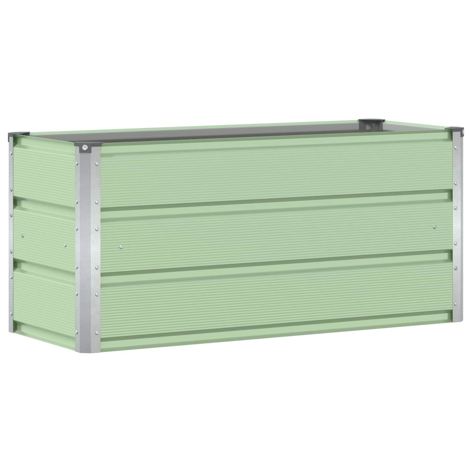 vidaXL Blumentopf Pflanzkübel Grün 100 x 40 x 45 cm Stahl (1 St) günstig online kaufen