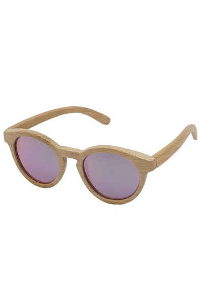 CAPO Sonnenbrille Sonnenbrille Bambus Kunststoffgläser pink