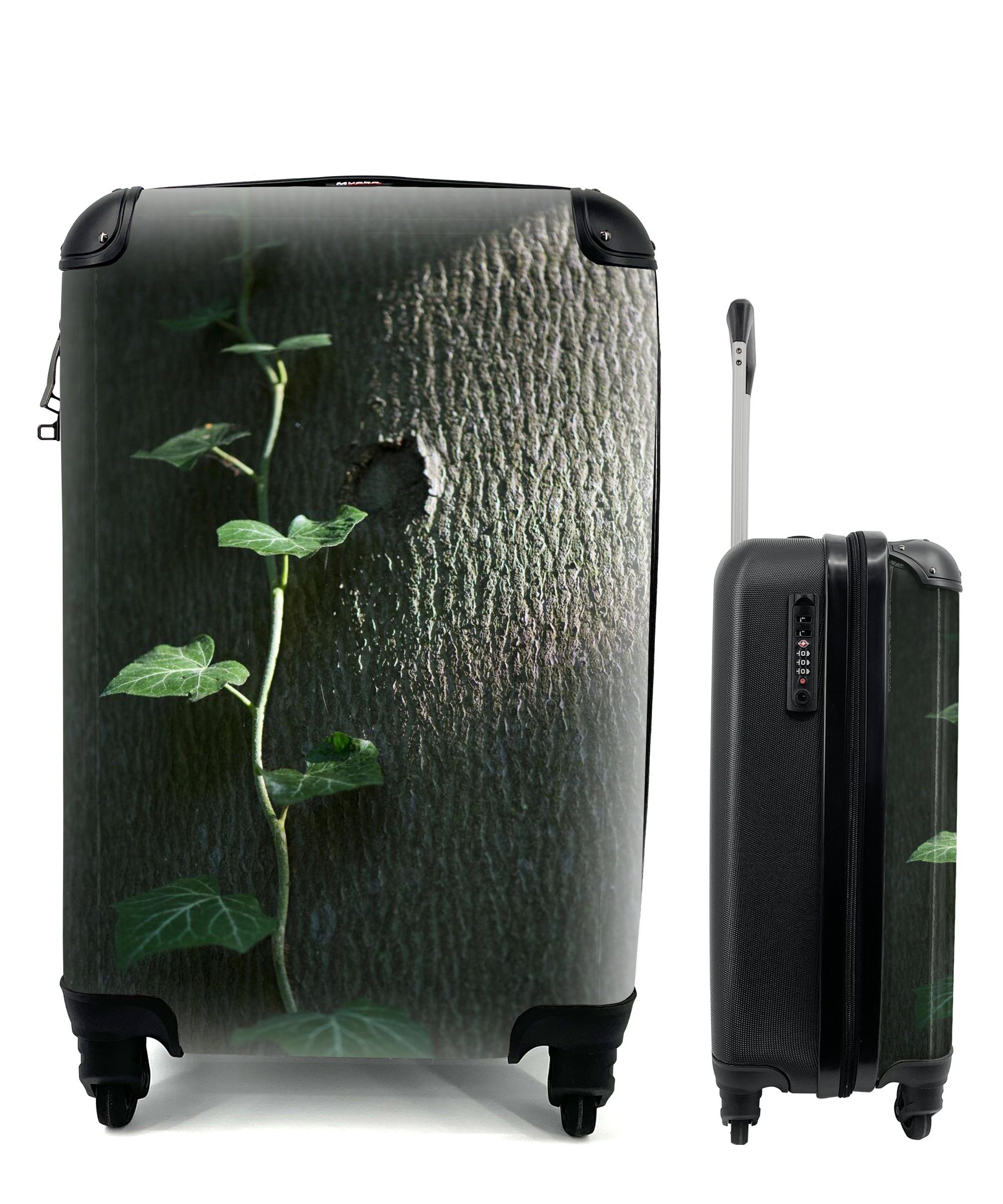 Rollen, rollen, Trolley, mit Reisetasche Eine Handgepäck klettert MuchoWow Reisekoffer 4 für junge Hedera Ferien, einen Baum, Handgepäckkoffer auf