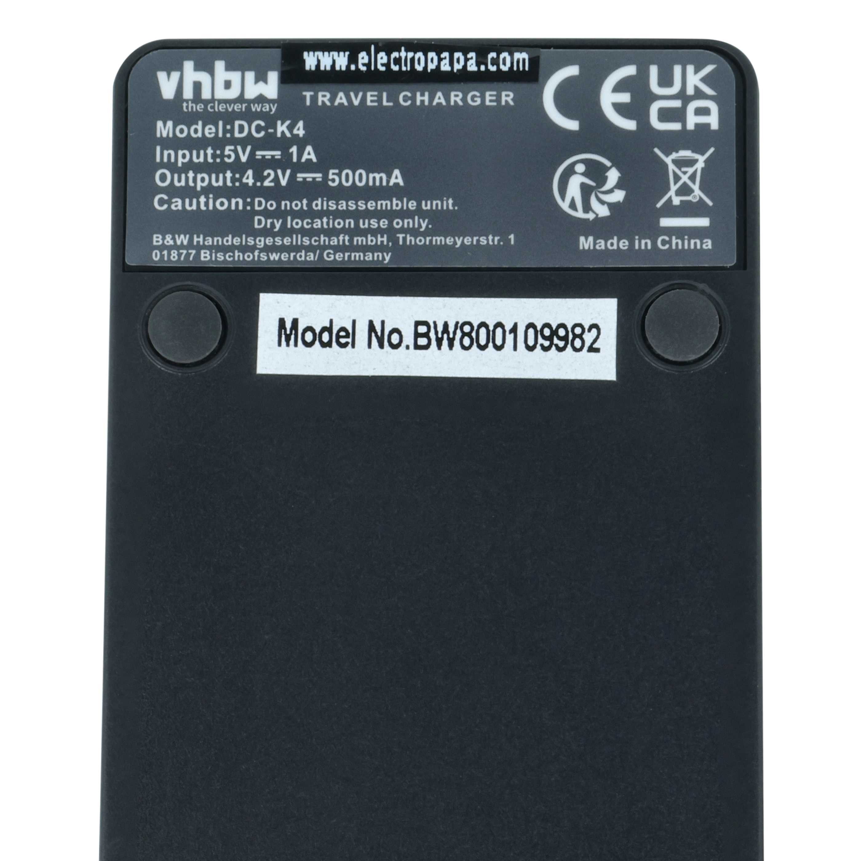 vhbw passend für Panasonic Lumix DMC-SZ10, DMC-SZ3, DMC-SZ3K, DMC-SZ3P, DMC Kamera-Ladegerät (Ladestation zum Laden eines Akkus an jeder USB-Buchse z.B. am PC) – Bild 5 von 5