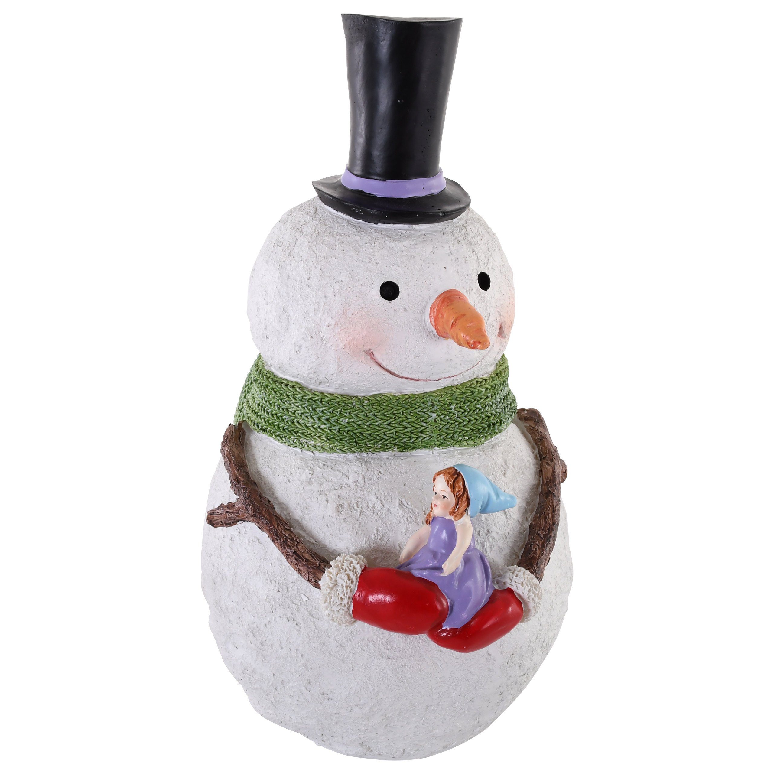 Raburg Dekofigur Schneemann mit Kind auf dem Arm, 28,5 cm hoch, 100 %  Polyresin, Kunstharz, wetterfest & pflegeleicht, handbemalt | Schneemänner