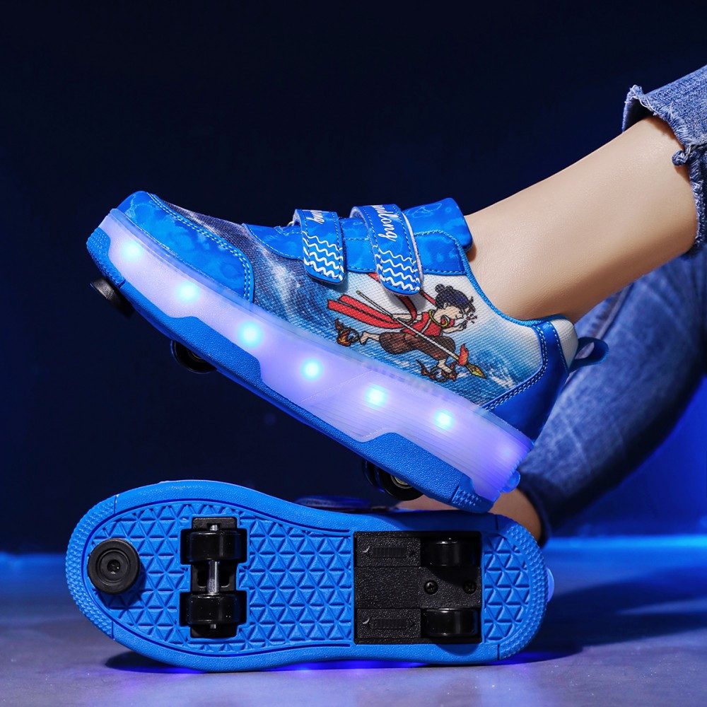 HUSK'SWARE Rollschuhe, (Vielseitige Anpassungsmöglichkeiten, strapazierfähig und langlebig, Komfortabel und atmungsaktiv, Coole LED-Beleuchtung), Rutschfeste und strapazierfähige Sohle