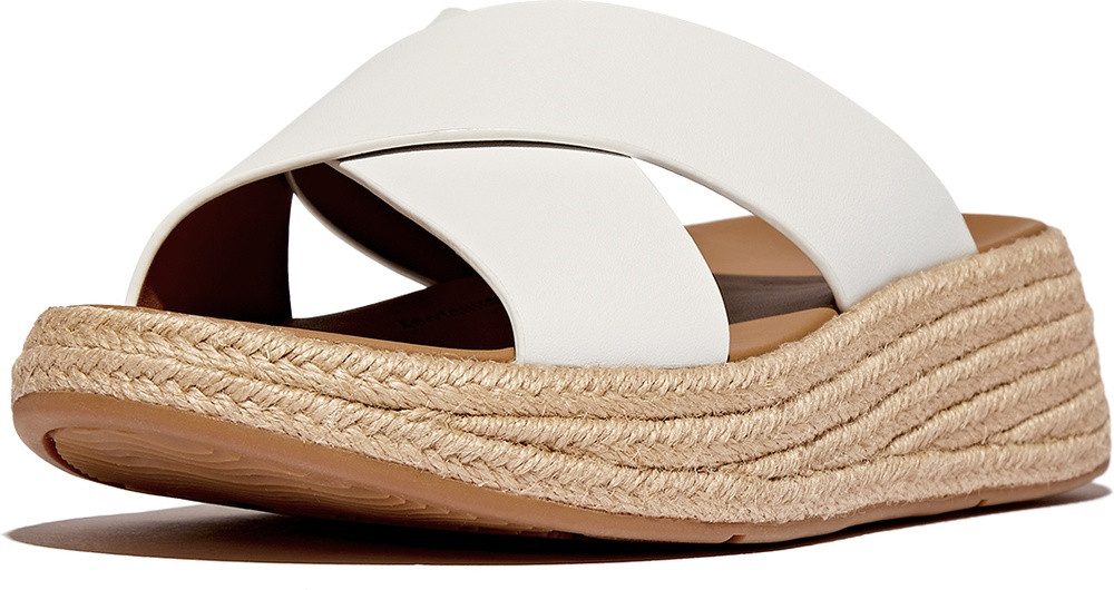 Fitflop F-Mode Espadrille Leather Flatform Cross Slides Sandale günstig online kaufen