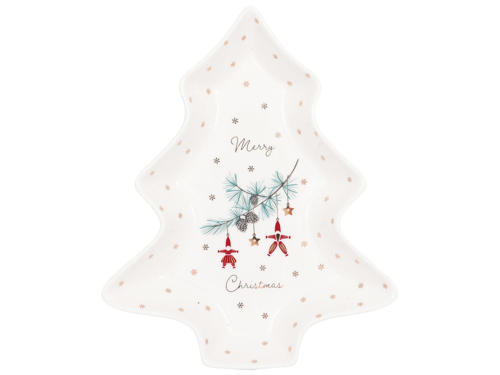 Greengate Servierplatte Juana Servierplatte Baum white 22x18cm, Steingut, (Servierplatten)