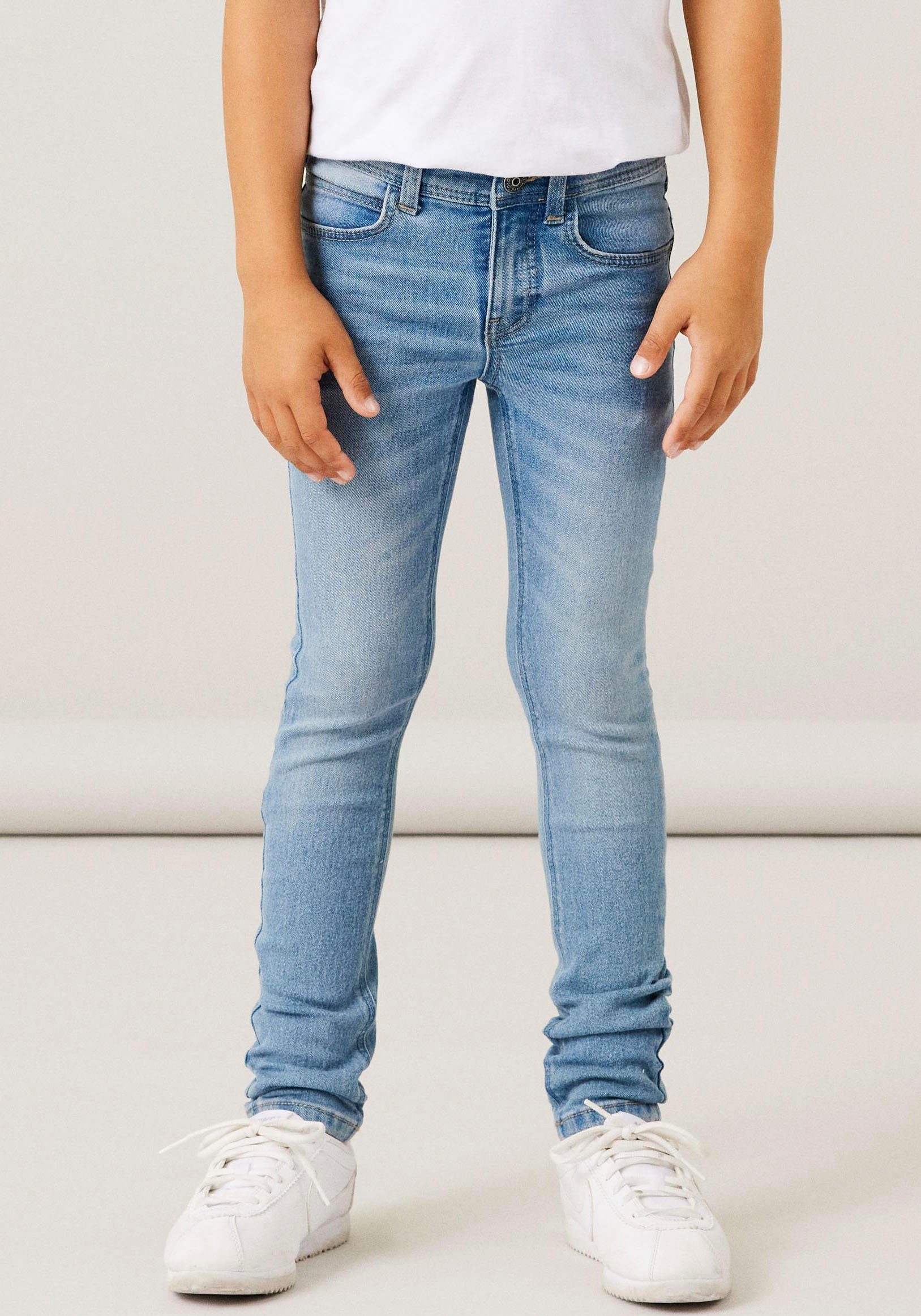 Name It Slim-fit-Jeans NKMTHEO XSLIM JEANS 1090-IO NOOS, Mittlere Taille mit  verstellbarem Bund