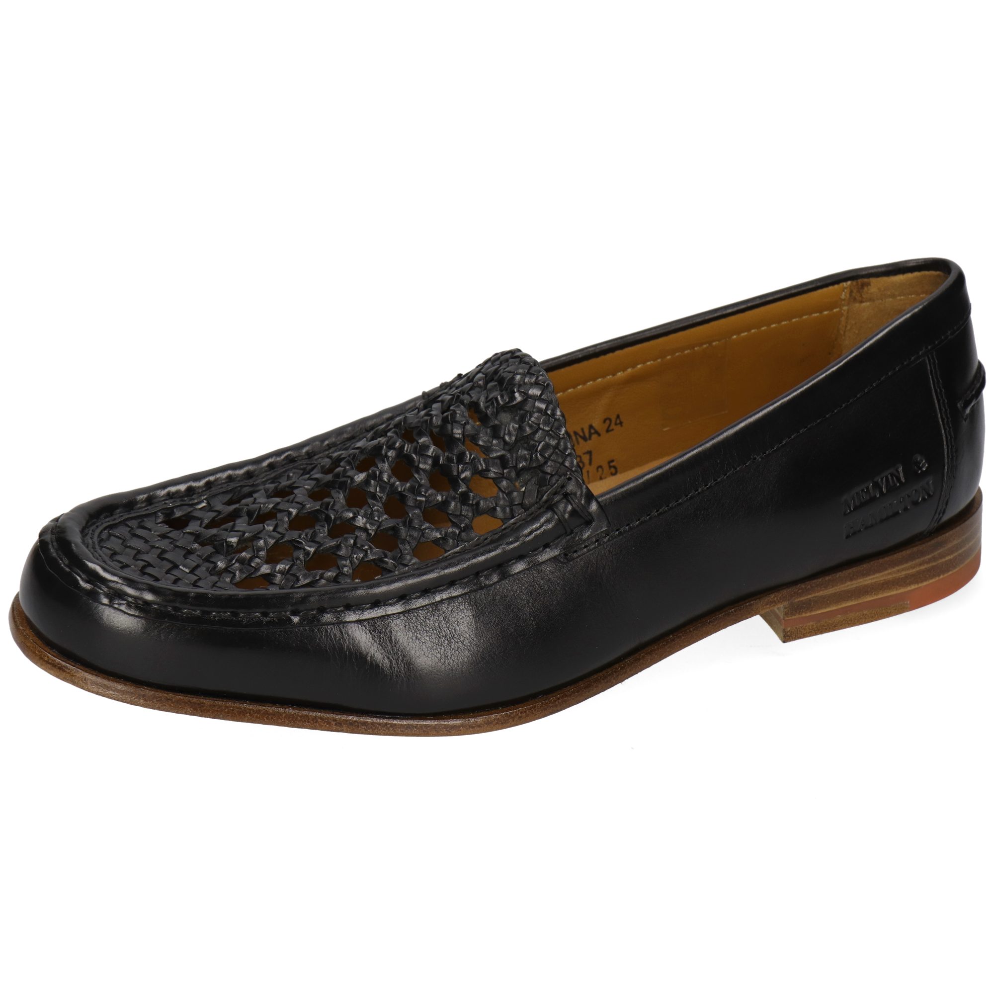 Gianna 24 Leder-Geflochtene Schuhe für Damen Loafer
