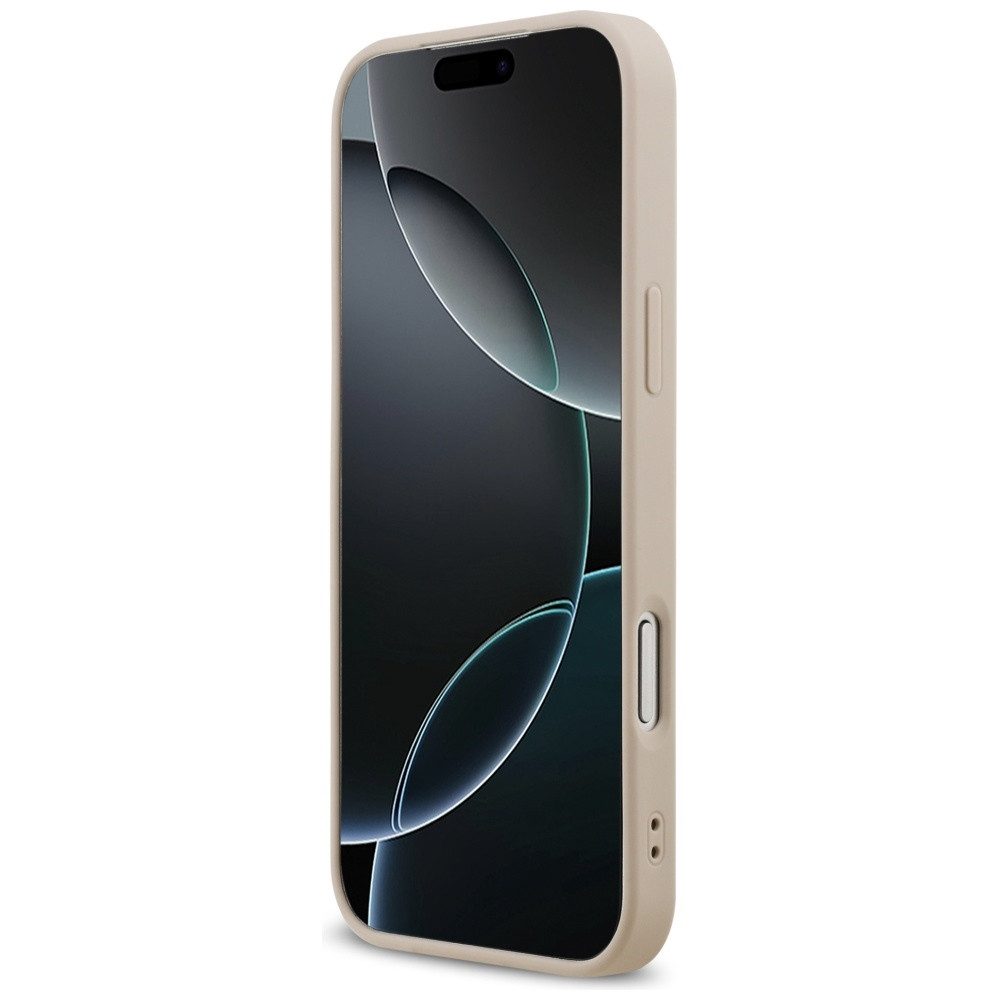 Guess Handyhülle iPhone 17 Pro Max Kunstleder geprägt rosa Logo goldfarbig MagSafe 6,9 Zoll, Kantenschutz – Bild 5 von 5