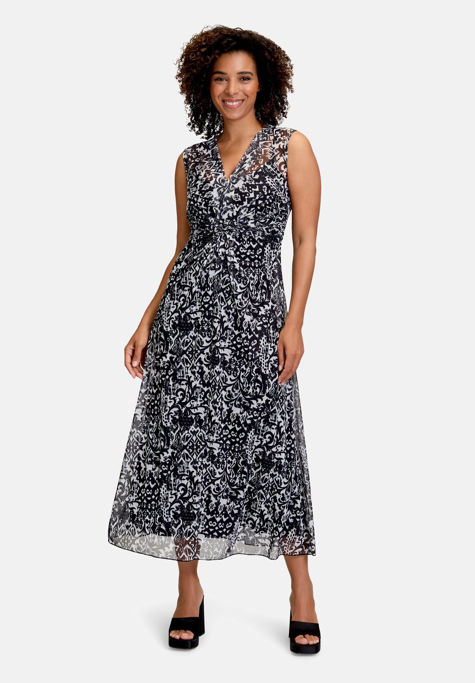 Cartoon Midikleid Damen ohne Arm Druck