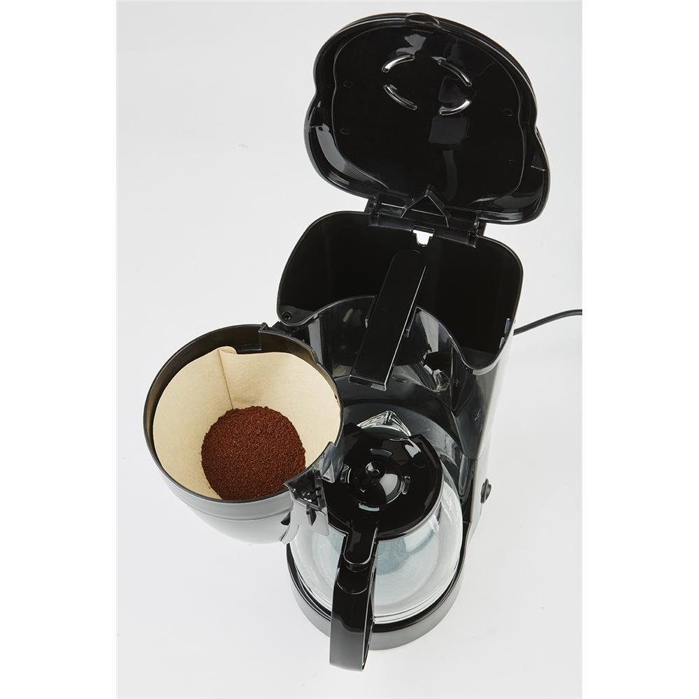 KORONA Filterkaffeemaschine 10115, 1.5l Kaffeekanne, Permanentfilter Glaskanne, 1x4, Schwarz 1x4, mit Papierfilter Kaffeeautomat, Kaffeemaschine