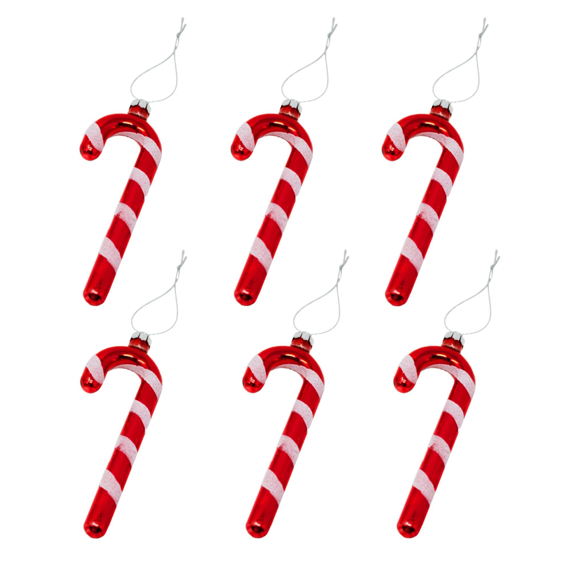 ToCi Christbaumschmuck Zuckerstangen-Anhänger 6er-Set Weihnachtskugeln Baum günstig online kaufen