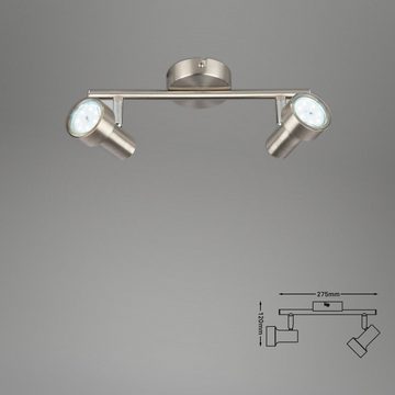 Briloner Leuchten LED Deckenspots 2843-022, LED wechselbar, Warmweiß, matt-nickel, GU10, Deckenlampe