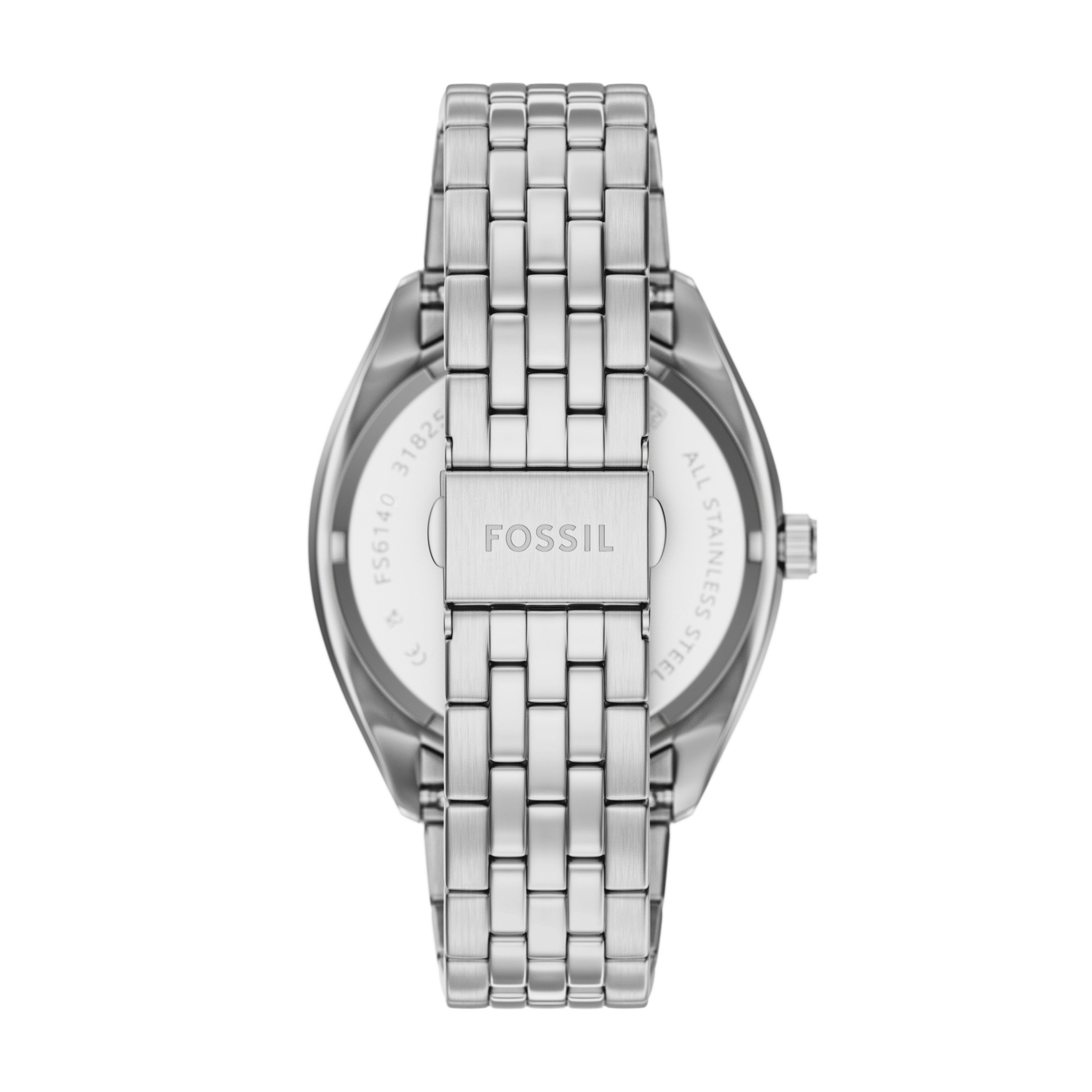 Fossil Quarzuhr CAMPBELL FS6140, Armbanduhr, Herrenuhr, Edelstahlarmband, analog, Tag, Wochentag